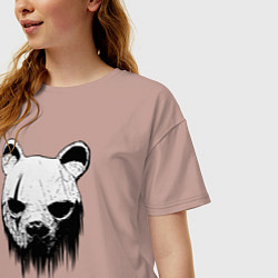 Футболка оверсайз женская Медвежья маска, цвет: пыльно-розовый — фото 2
