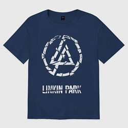 Футболка оверсайз женская Линкин Парк рок, цвет: тёмно-синий