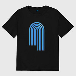 Женская футболка оверсайз Голубой орнамент