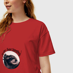 Футболка оверсайз женская Енот Педро из Тик Ток, цвет: красный — фото 2