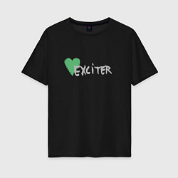 Футболка оверсайз женская Depeche Mode - Exciter logos, цвет: черный
