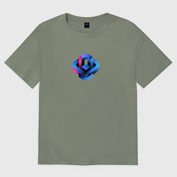 Футболка оверсайз женская Геометрия овалы, цвет: авокадо