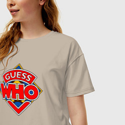Футболка оверсайз женская Guess who, цвет: миндальный — фото 2