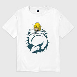 Футболка оверсайз женская Гомер спит, цвет: белый