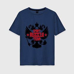 Футболка оверсайз женская Sport Russia Team, цвет: тёмно-синий