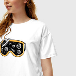 Футболка оверсайз женская Космическая маска, цвет: белый — фото 2