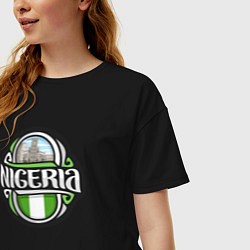 Футболка оверсайз женская Nigeria, цвет: черный — фото 2