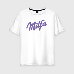 Футболка оверсайз женская Milfa в стиле milka, цвет: белый