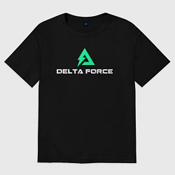 Футболка оверсайз женская Delta force hawk ops logo, цвет: черный