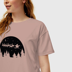 Футболка оверсайз женская Night Santa Claus, цвет: пыльно-розовый — фото 2