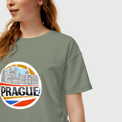 Футболка оверсайз женская Prague Czechia, цвет: авокадо — фото 2