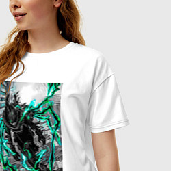 Футболка оверсайз женская Моя геройская академия Идзуку Мидория причуда, цвет: белый — фото 2