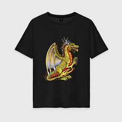 Футболка оверсайз женская HOMM3 gold dragon, цвет: черный