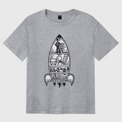 Футболка оверсайз женская Ракета дом, цвет: меланж