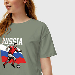 Футболка оверсайз женская Футболист России, цвет: авокадо — фото 2