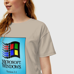 Футболка оверсайз женская Windows 3, цвет: миндальный — фото 2