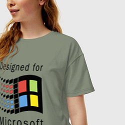 Футболка оверсайз женская Разработанный для windows 98, цвет: авокадо — фото 2