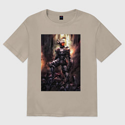 Футболка оверсайз женская Убийца гоблинов рыцарь, цвет: миндальный