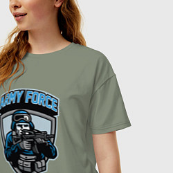 Футболка оверсайз женская Army force, цвет: авокадо — фото 2