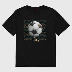 Футболка оверсайз женская Игра с мячом - vibes, цвет: черный