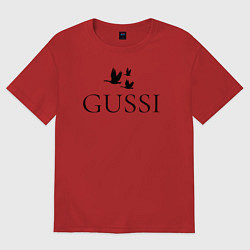 Футболка оверсайз женская Гусси - летящие, цвет: красный