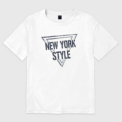 Футболка оверсайз женская USA - New York, цвет: белый