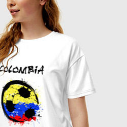 Футболка оверсайз женская Сборная Колумбии, цвет: белый — фото 2