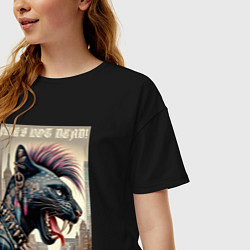Футболка оверсайз женская Cool panther - punks not dead, цвет: черный — фото 2