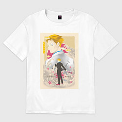 Футболка оверсайз женская Магическая битва Кэнто Нанами офисный рабочий, цвет: белый