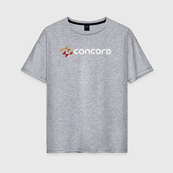 Футболка оверсайз женская Concord logo game, цвет: меланж
