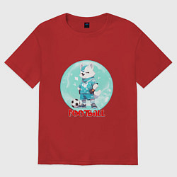 Футболка оверсайз женская Забавный гордый футболист, цвет: красный