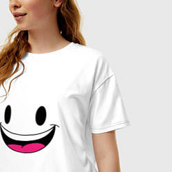 Футболка оверсайз женская Улыбашка, цвет: белый — фото 2