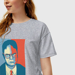 Футболка оверсайз женская Dwight false - офис, цвет: меланж — фото 2