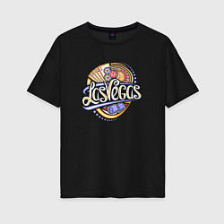 Футболка оверсайз женская Casino Las Vegas, цвет: черный