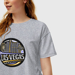 Футболка оверсайз женская Las Vegas USA, цвет: меланж — фото 2