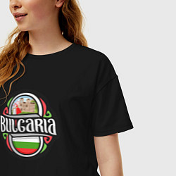 Футболка оверсайз женская Bulgaria, цвет: черный — фото 2