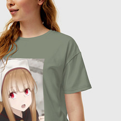 Футболка оверсайз женская Волчица и пряности Холо монашка, цвет: авокадо — фото 2