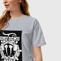 Футболка оверсайз женская Ван-Пис Луффи Монки Д плод, цвет: меланж — фото 2