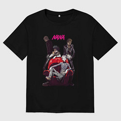 Футболка оверсайз женская Нана Осаки группа, цвет: черный