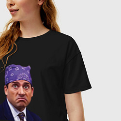 Футболка оверсайз женская Prison mike Michael Scott офис, цвет: черный — фото 2
