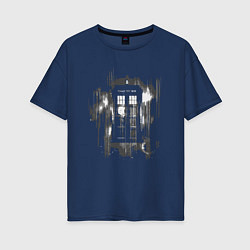 Футболка оверсайз женская Tardis grey, цвет: тёмно-синий