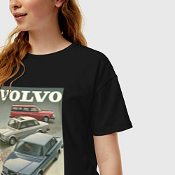 Футболка оверсайз женская Автомобиль Volvo, цвет: черный — фото 2