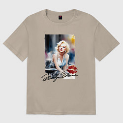 Футболка оверсайз женская Мэрилин Монро - звезда, цвет: миндальный