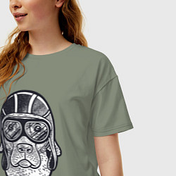 Футболка оверсайз женская Пёс авиатор, цвет: авокадо — фото 2