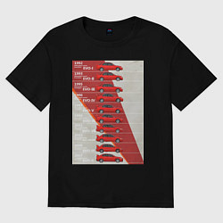 Футболка оверсайз женская Mitsubishi Lancer Evolution, цвет: черный