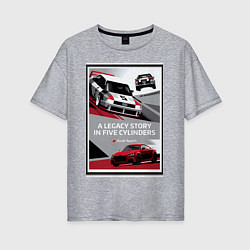 Футболка оверсайз женская Audi Sport автомобиль, цвет: меланж