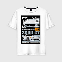 Футболка оверсайз женская Mitsubishi GT, цвет: белый