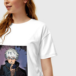 Футболка оверсайз женская Годжо, цвет: белый — фото 2
