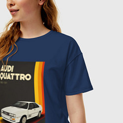 Футболка оверсайз женская Audi Quattro автомобиль, цвет: тёмно-синий — фото 2