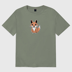 Футболка оверсайз женская Упоротая лиса, цвет: авокадо